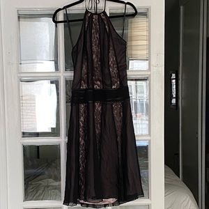 BCBG Max Azria Black Lace over Pink Dress